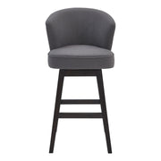 Brandy 30" Bar Height Swivel Gray Fabric and Espresso Wood Bar Stool - Furniture City (CA)l