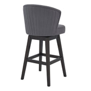 Brandy 30" Bar Height Swivel Gray Fabric and Espresso Wood Bar Stool - Furniture City (CA)l
