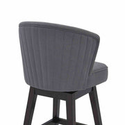 Brandy 30" Bar Height Swivel Gray Fabric and Espresso Wood Bar Stool - Furniture City (CA)l