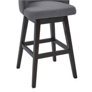 Brandy 30" Bar Height Swivel Gray Fabric and Espresso Wood Bar Stool - Furniture City (CA)l