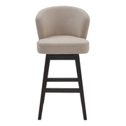 Brandy 26" Counter Height Swivel Tan Fabric and Espresso Wood Bar Stool - Furniture City (CA)l