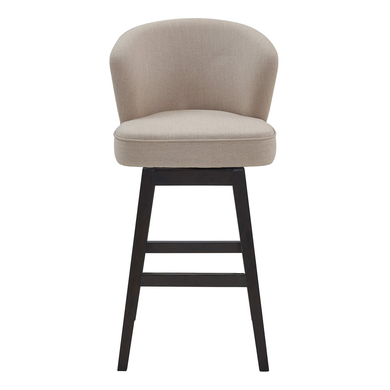 Brandy 26" Counter Height Swivel Tan Fabric and Espresso Wood Bar Stool - Furniture City (CA)l