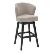 Brandy 30" Bar Height Swivel Tan Fabric and Espresso Wood Bar Stool - Furniture City (CA)l