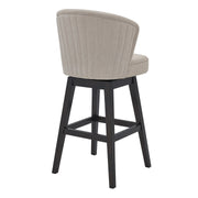 Brandy 30" Bar Height Swivel Tan Fabric and Espresso Wood Bar Stool - Furniture City (CA)l