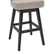 Brandy 30" Bar Height Swivel Tan Fabric and Espresso Wood Bar Stool - Furniture City (CA)l