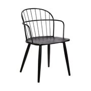 Bradley Steel Framed Side Chair in Black Powder Coated Finish and Black Brushed Wood - Furniture City (CA)l