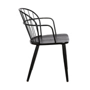 Bradley Steel Framed Side Chair in Black Powder Coated Finish and Black Brushed Wood - Furniture City (CA)l