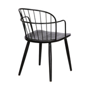 Bradley Steel Framed Side Chair in Black Powder Coated Finish and Black Brushed Wood - Furniture City (CA)l