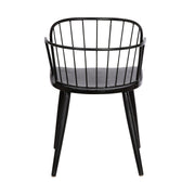 Bradley Steel Framed Side Chair in Black Powder Coated Finish and Black Brushed Wood - Furniture City (CA)l