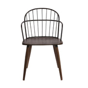 Bradley Steel Framed Side Chair in Black Powder Coated Finish and Walnut Glazed Wood - Furniture City (CA)l