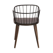 Bradley Steel Framed Side Chair in Black Powder Coated Finish and Walnut Glazed Wood - Furniture City (CA)l