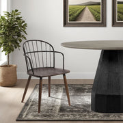 Bradley Steel Framed Side Chair in Black Powder Coated Finish and Walnut Glazed Wood - Furniture City (CA)l