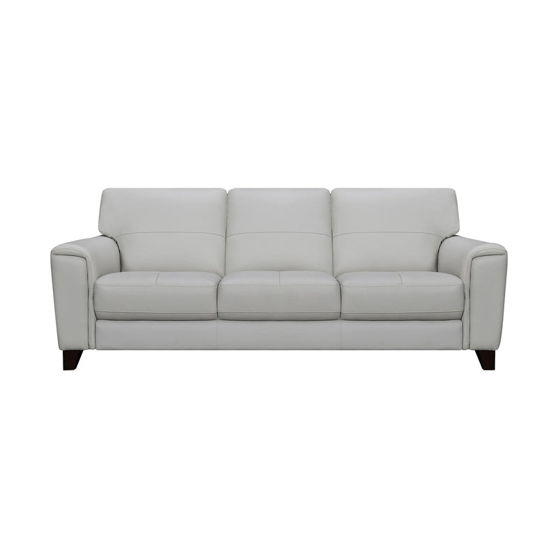 Bergen 87" Dove Gray Genuine Leather Square Arm Sofa - Furniture City (CA)l