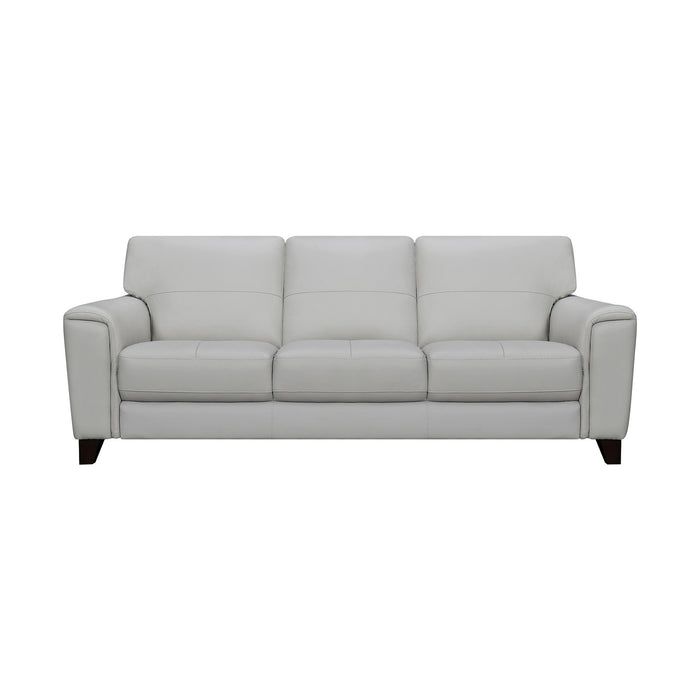 Bergen 87" Dove Gray Genuine Leather Square Arm Sofa