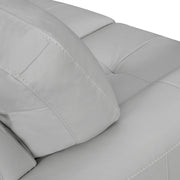 Bergen 87" Dove Gray Genuine Leather Square Arm Sofa - Furniture City (CA)l