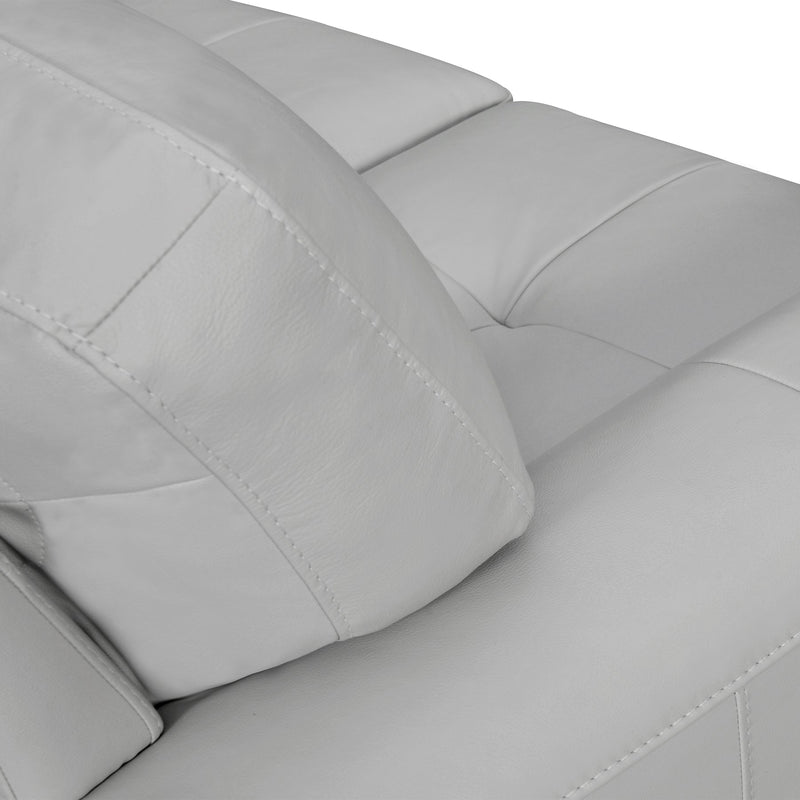 Bergen 87" Dove Gray Genuine Leather Square Arm Sofa - Furniture City (CA)l