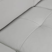 Bergen 87" Dove Gray Genuine Leather Square Arm Sofa - Furniture City (CA)l