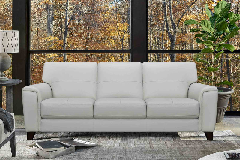 Bergen 87" Dove Gray Genuine Leather Square Arm Sofa - Furniture City (CA)l