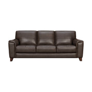 Bergen 87" Espresso Genuine Leather Square Arm Sofa - Furniture City (CA)l
