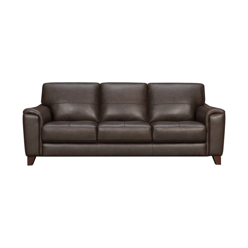 Bergen 87" Espresso Genuine Leather Square Arm Sofa - Furniture City (CA)l