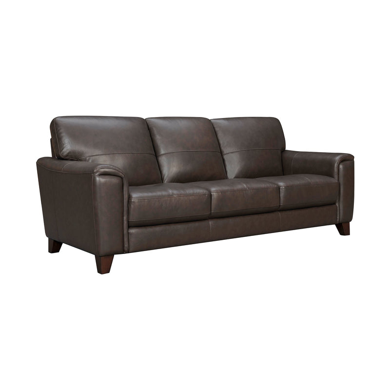 Bergen 87" Espresso Genuine Leather Square Arm Sofa - Furniture City (CA)l