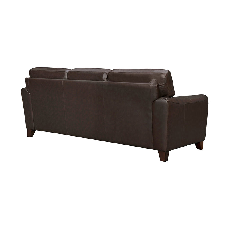 Bergen 87" Espresso Genuine Leather Square Arm Sofa - Furniture City (CA)l