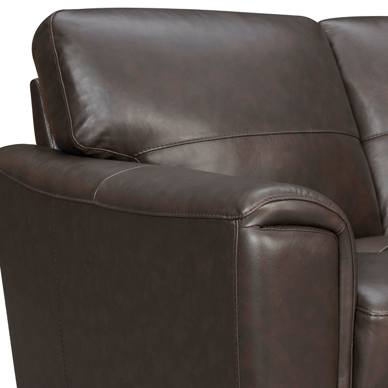 Bergen 87" Espresso Genuine Leather Square Arm Sofa - Furniture City (CA)l