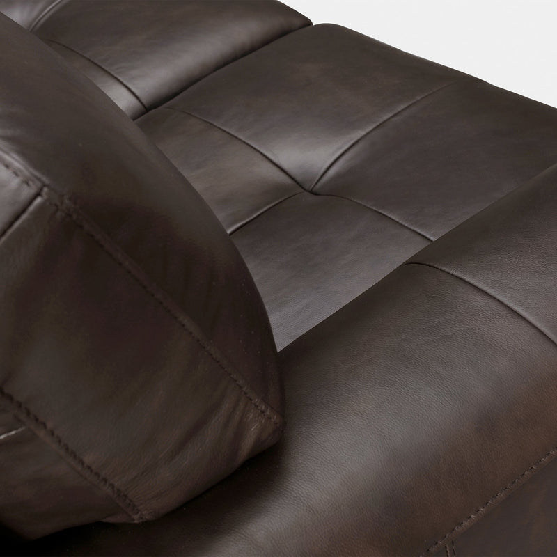 Bergen 87" Espresso Genuine Leather Square Arm Sofa - Furniture City (CA)l