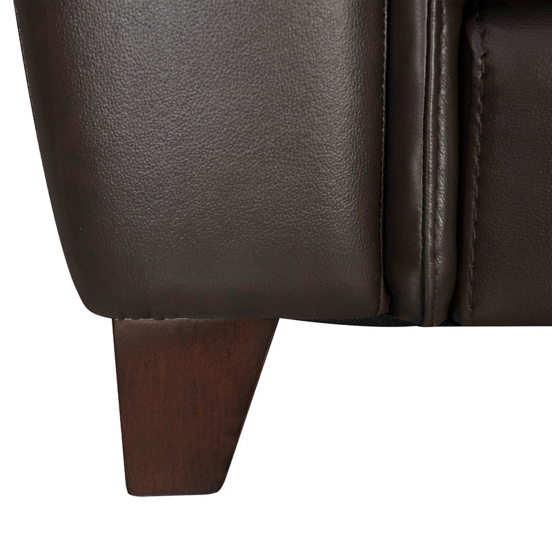 Bergen 87" Espresso Genuine Leather Square Arm Sofa - Furniture City (CA)l