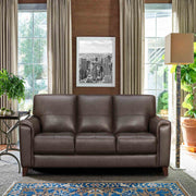 Bergen 87" Espresso Genuine Leather Square Arm Sofa - Furniture City (CA)l