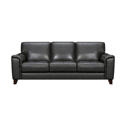 Bergen 87" Pewter Genuine Leather Square Arm Sofa - Furniture City (CA)l