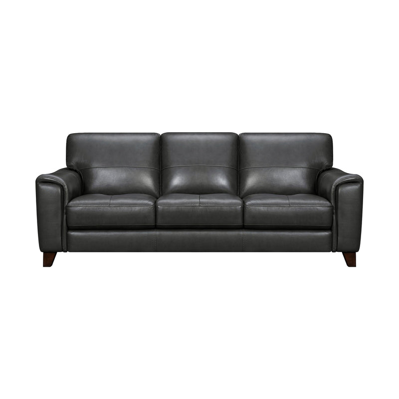 Bergen 87" Pewter Genuine Leather Square Arm Sofa - Furniture City (CA)l