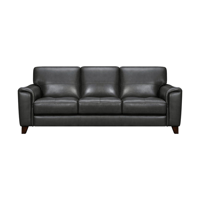 Bergen 87" Pewter Genuine Leather Square Arm Sofa