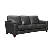 Bergen 87" Pewter Genuine Leather Square Arm Sofa - Furniture City (CA)l