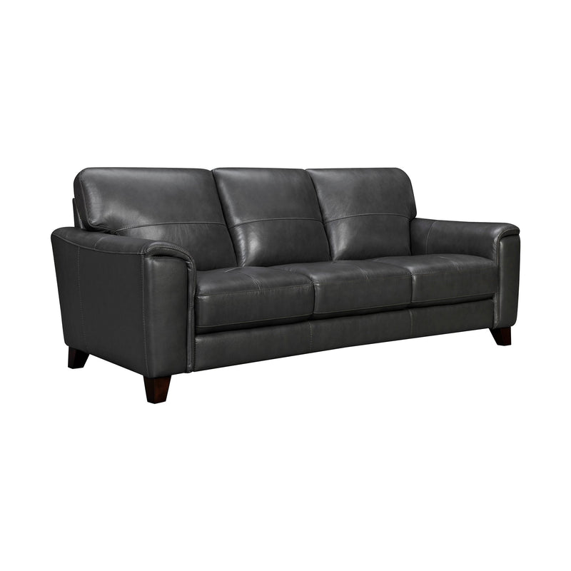 Bergen 87" Pewter Genuine Leather Square Arm Sofa - Furniture City (CA)l