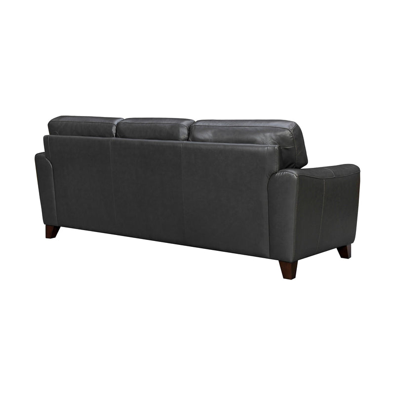 Bergen 87" Pewter Genuine Leather Square Arm Sofa - Furniture City (CA)l