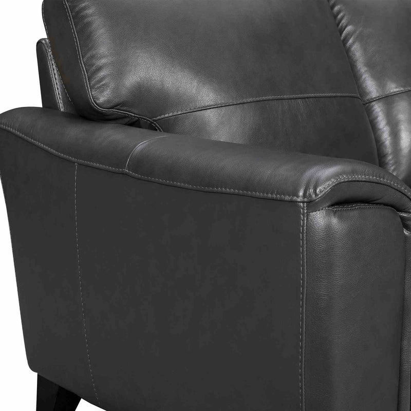 Bergen 87" Pewter Genuine Leather Square Arm Sofa - Furniture City (CA)l