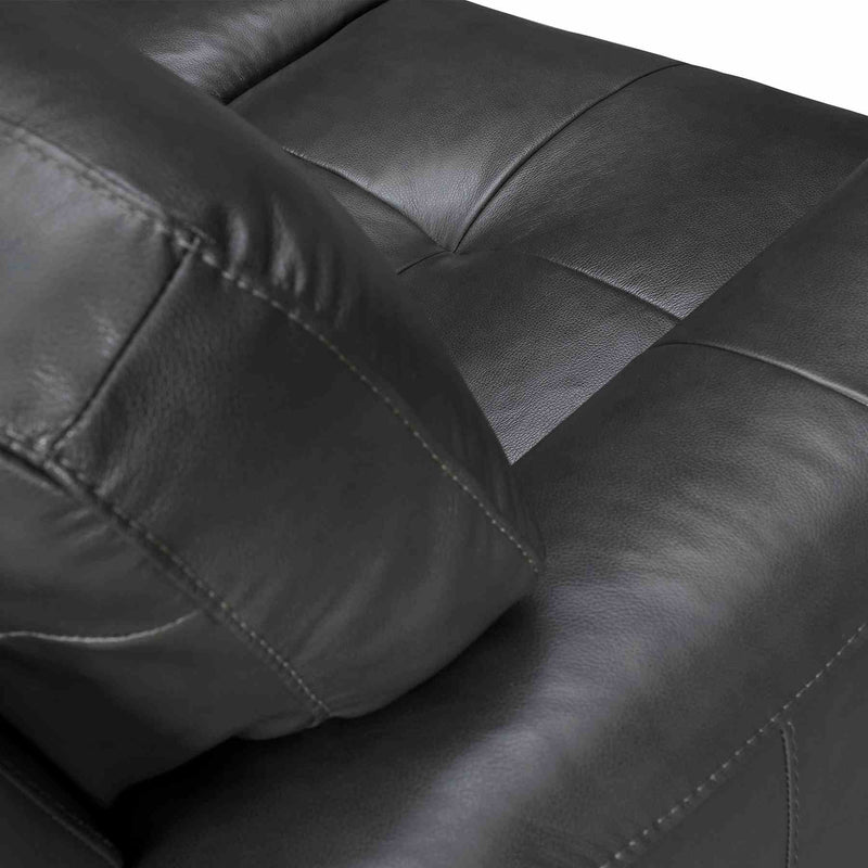 Bergen 87" Pewter Genuine Leather Square Arm Sofa - Furniture City (CA)l