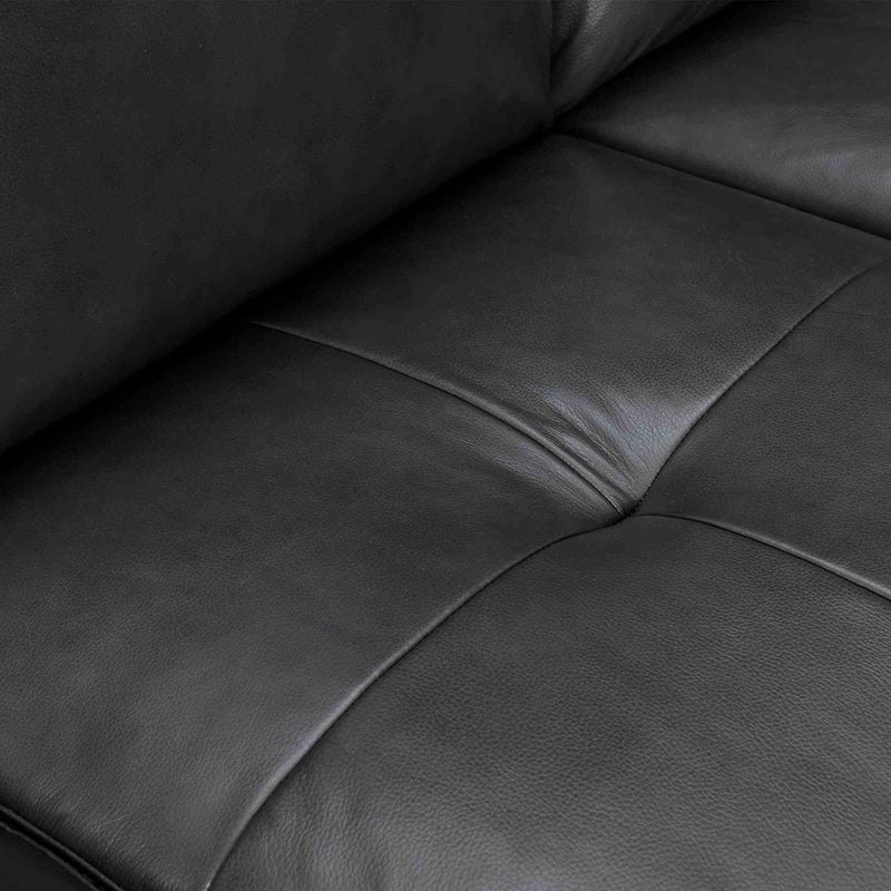 Bergen 87" Pewter Genuine Leather Square Arm Sofa - Furniture City (CA)l