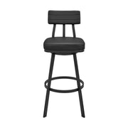 Benjamin Swivel Counter Stool in Black Metal with Black Faux Leather - Furniture City (CA)l
