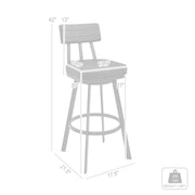 Benjamin Swivel Bar Stool in Black Metal with Black Faux Leather - Furniture City (CA)l