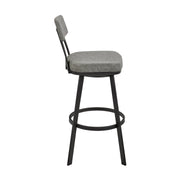 Benjamin Swivel Counter Stool in Black Metal with Gray Faux Leather - Furniture City (CA)l