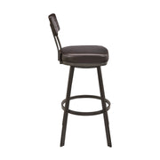 Benjamin Swivel Bar Stool in Brown Metal with Brown Faux Leather - Furniture City (CA)l