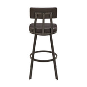 Benjamin Swivel Bar Stool in Brown Metal with Brown Faux Leather - Furniture City (CA)l