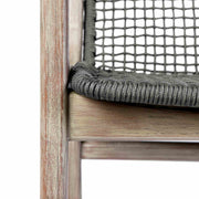 Beckham Outdoor Patio Dining Chair in Light Eucalyptus Wood and Charcoal Rope - Furniture City (CA)l