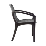 Beckham Outdoor Patio Dining Chair in Dark Eucalyptus Wood and Gray Rope - Furniture City (CA)l