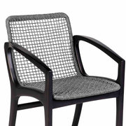 Beckham Outdoor Patio Dining Chair in Dark Eucalyptus Wood and Gray Rope - Furniture City (CA)l