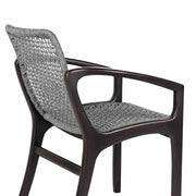 Beckham Outdoor Patio Dining Chair in Dark Eucalyptus Wood and Gray Rope - Furniture City (CA)l