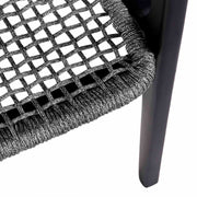 Beckham Outdoor Patio Dining Chair in Dark Eucalyptus Wood and Gray Rope - Furniture City (CA)l