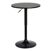 Bentley Adjustable Pub Table in Black Brushed Wood and Black Metal finish - Furniture City (CA)l